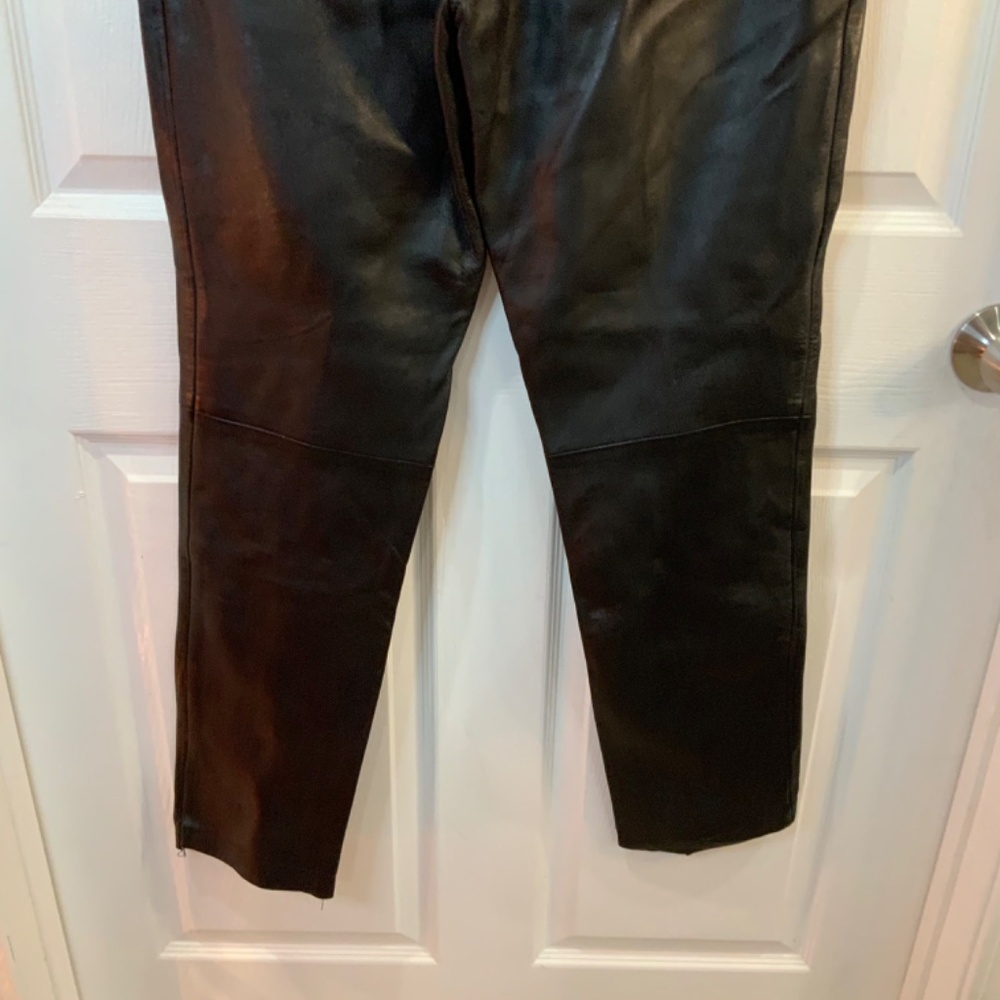 Black Leather Women's Pants - Picture 6 of 7